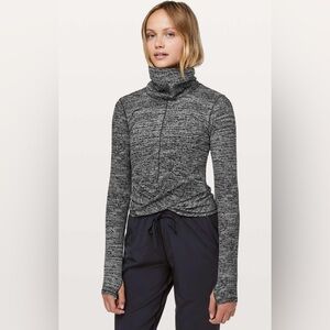 Lululemon Melodic Movement Long Sleeve Twillines White Black Size 4